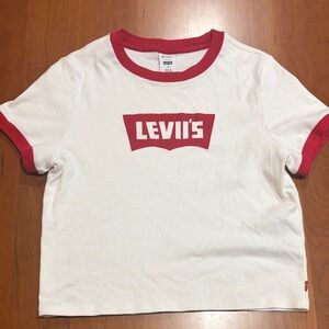 Levi's Red and White Short Sleeve Tee